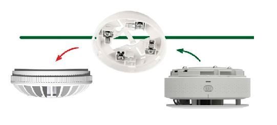 AutroGuard Retro 116-BHH-300/SPARE optical smoke detector replacing legacy Autronica 116-BHH-300 on existing base