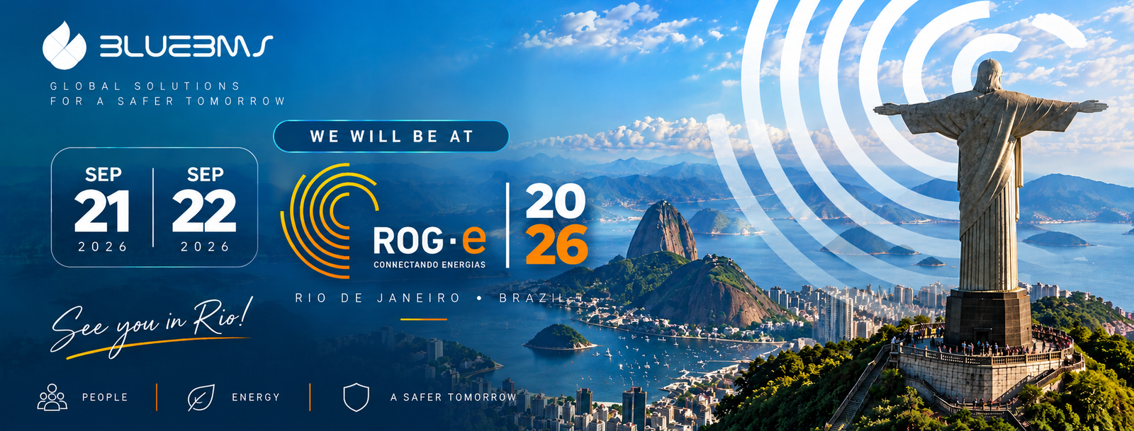 Blue BMS will be attending ROG.e 2026 as a visitor in Rio de Janeiro, Brazil, from September 21–24, 2026. The design features Christ the Redeemer overlooking Rio, alongside the ROG.e 2026 logo and the message “See you in Rio!”