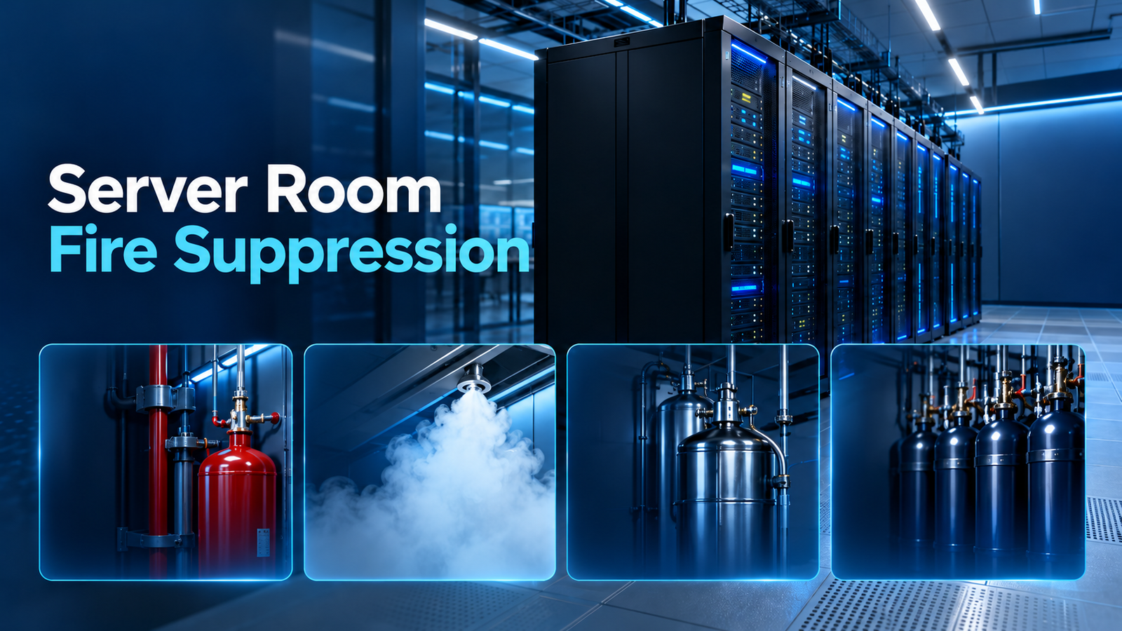 Server room fire suppression options: FM-200 vs Novec 1230 vs CO2 vs inert gas for data centers